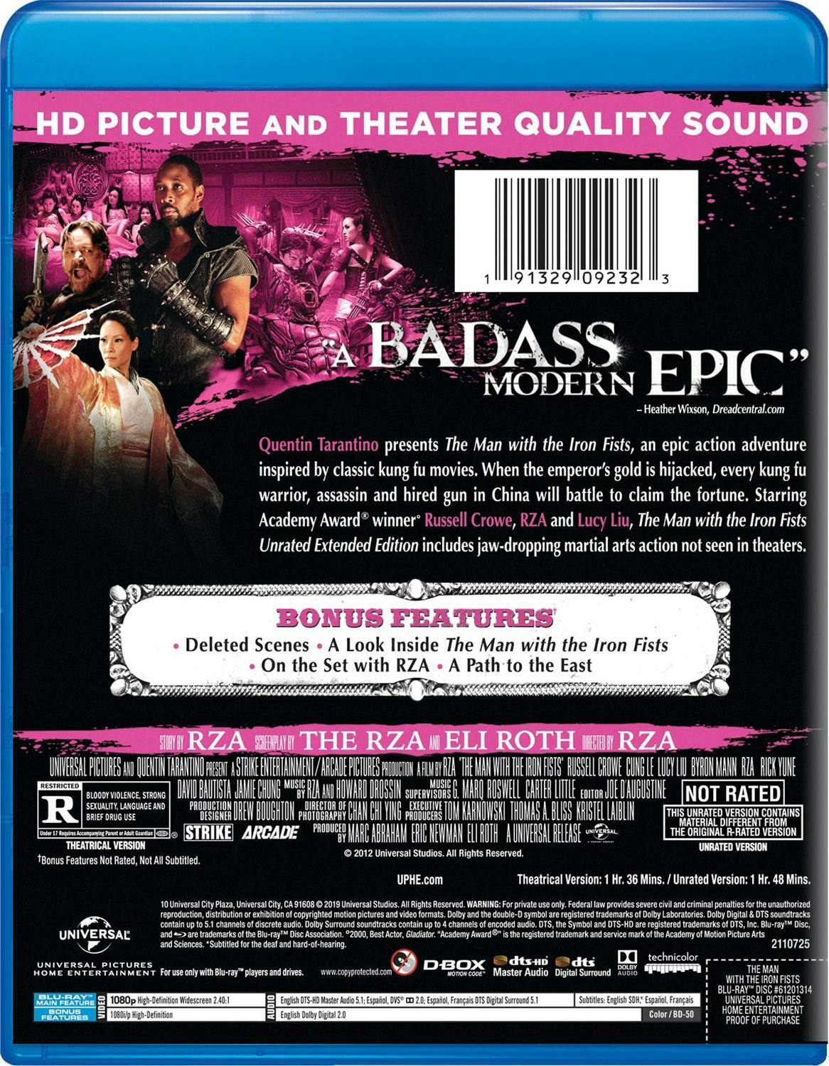 Back. The Man With the Iron Fists [Blu-ray].