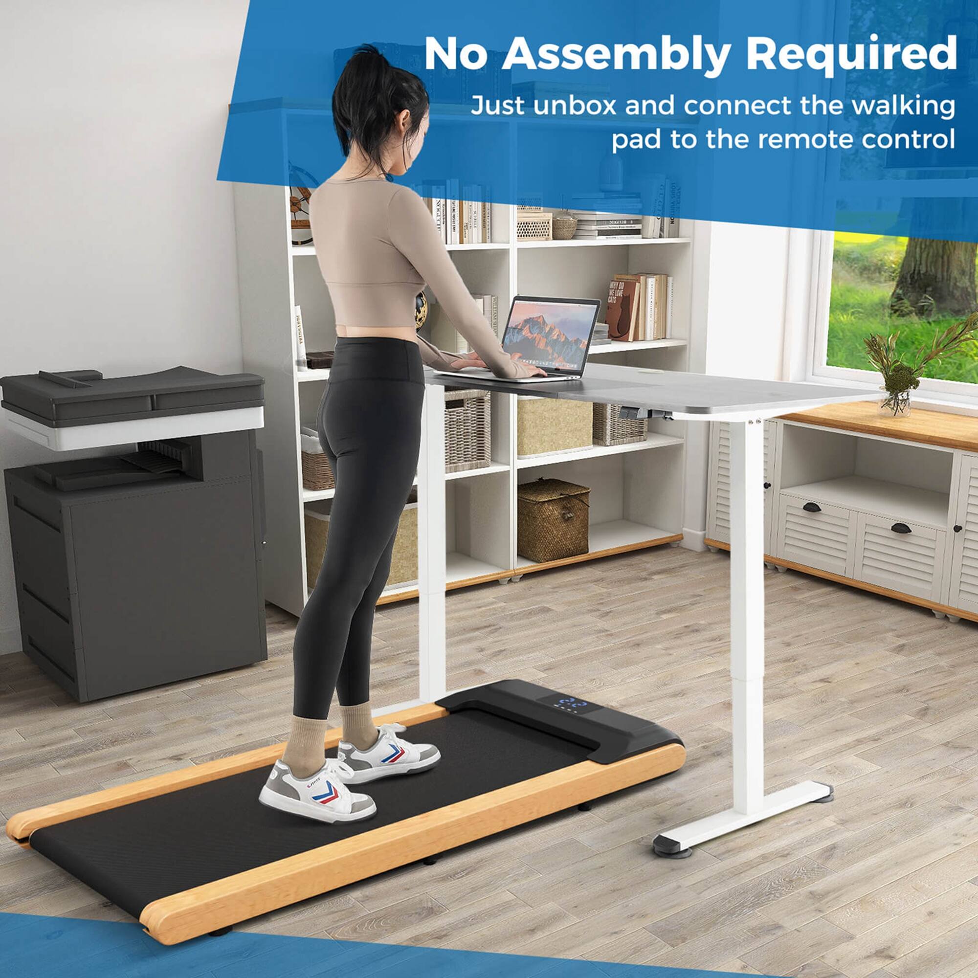 No Assembly Required
Just unbox and connect the walking pad to the remote control