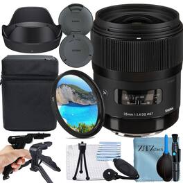 Sigma - 35mm f/1.4 DG HSM Art Lens for Canon EF Mount + UV Filter + ZeeTech - Black