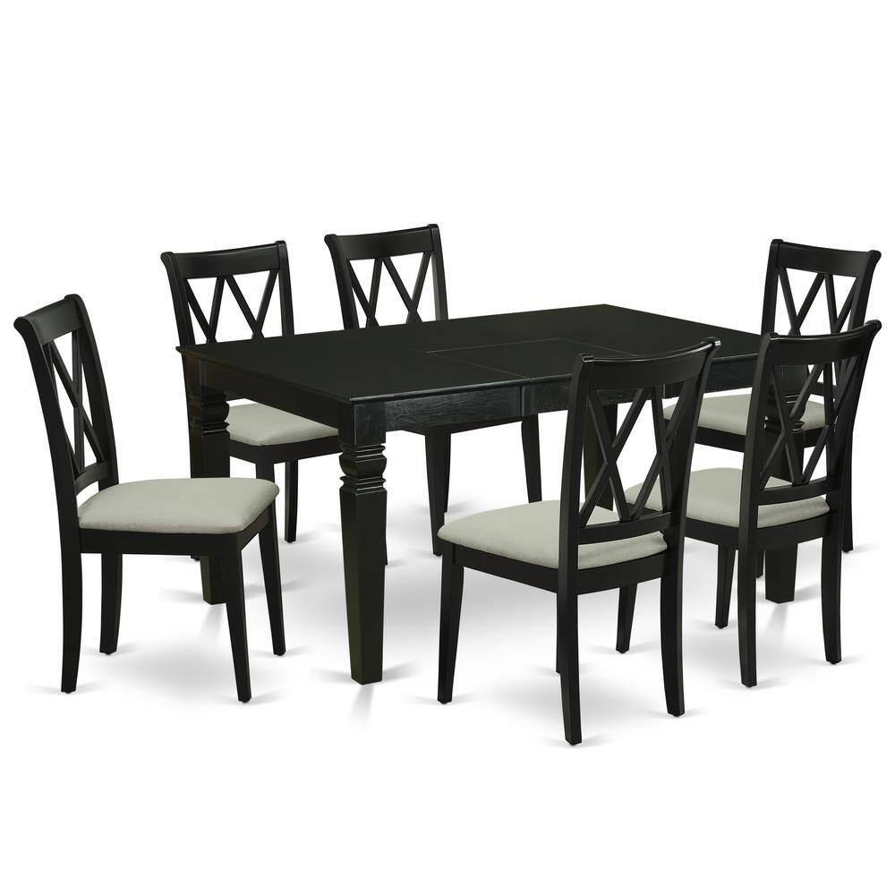 Back. East West Furniture - Dining Room Set Black - Brown.