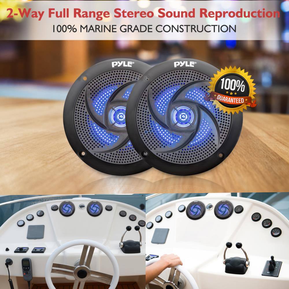 2-Way Full Range Stereo Sound Reproduction  
100% MARINE GRADE CONSTRUCTION  

PYLE  
100% GUARANTEED