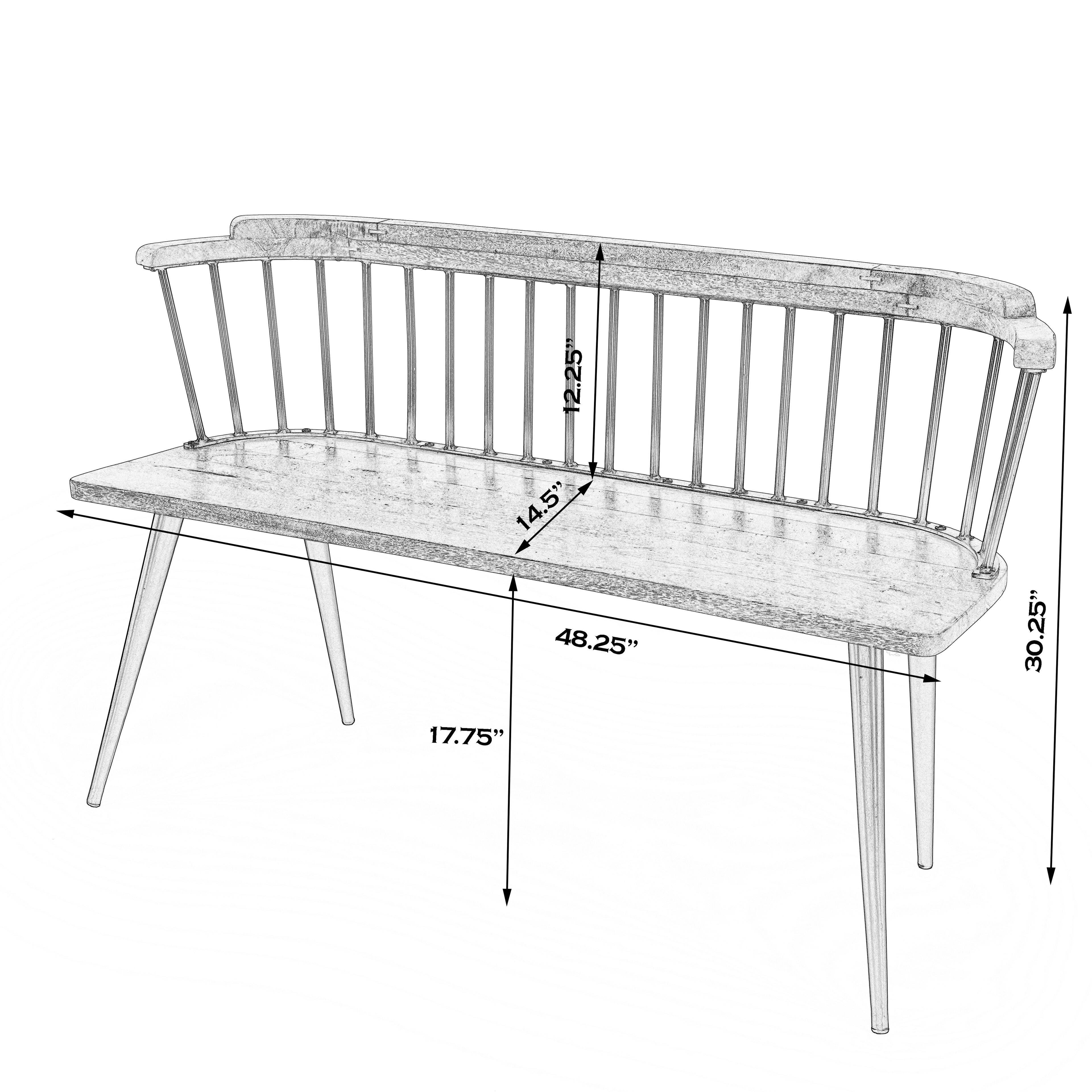Butler Specialty Tempe 51.25 in. W Rectangular Wood Spindle Back Accent ...