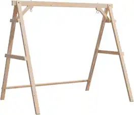 Winado - 5FT Wooden Porch Swing Frame Only A-Frame Porch Swing Stand w/ Stability Bar, Wood Swing Hanger for Outdoor Garden Patio - Natural