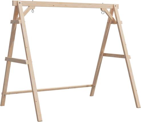 Front. Winado - 5FT Wooden Porch Swing Frame Only A-Frame Porch Swing Stand w/ Stability Bar, Wood Swing Hanger for Outdoor Garden Patio - Natural.