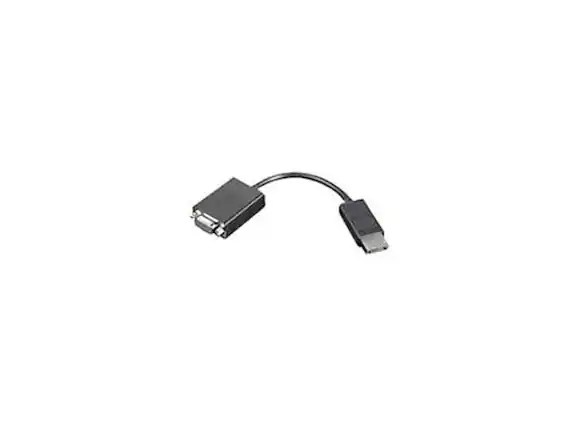 Front. Lenovo - Lenovo 57Y4393 7.87" Black 1 x DisplayPort Video to 1 x HD-15 VGA DisplayPort to VGA Monitor Cable Male to Male.