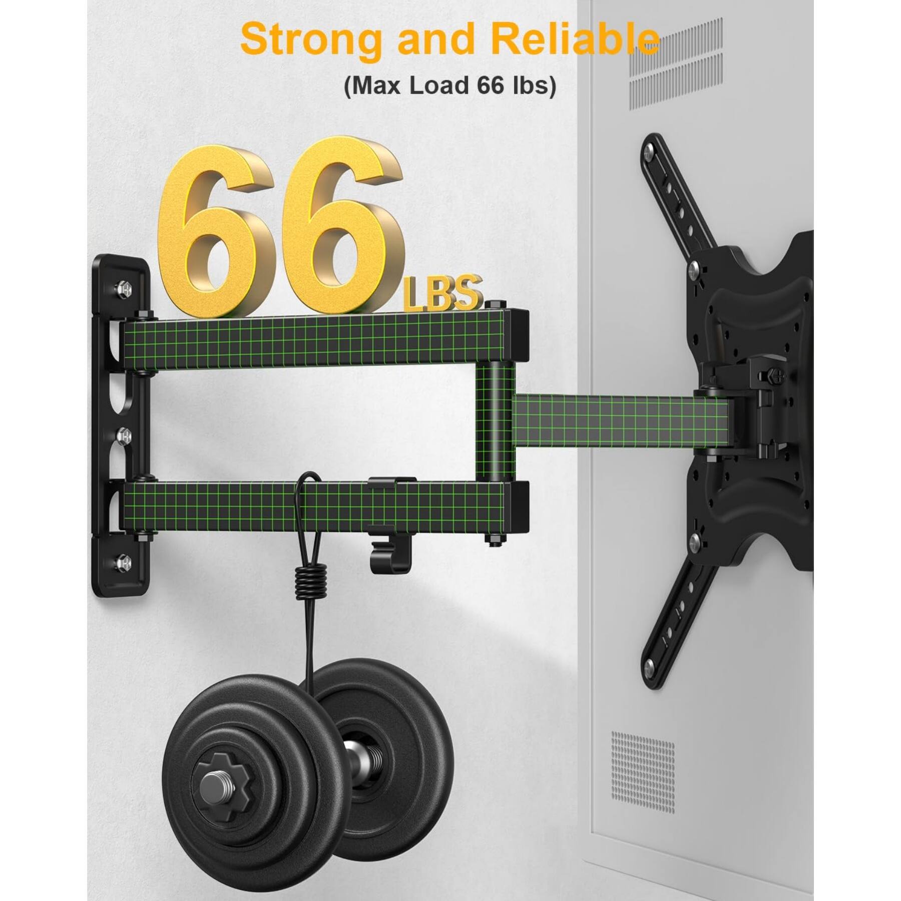 Strong and Reliable  
(Max Load 66 lbs)  
66 LBS