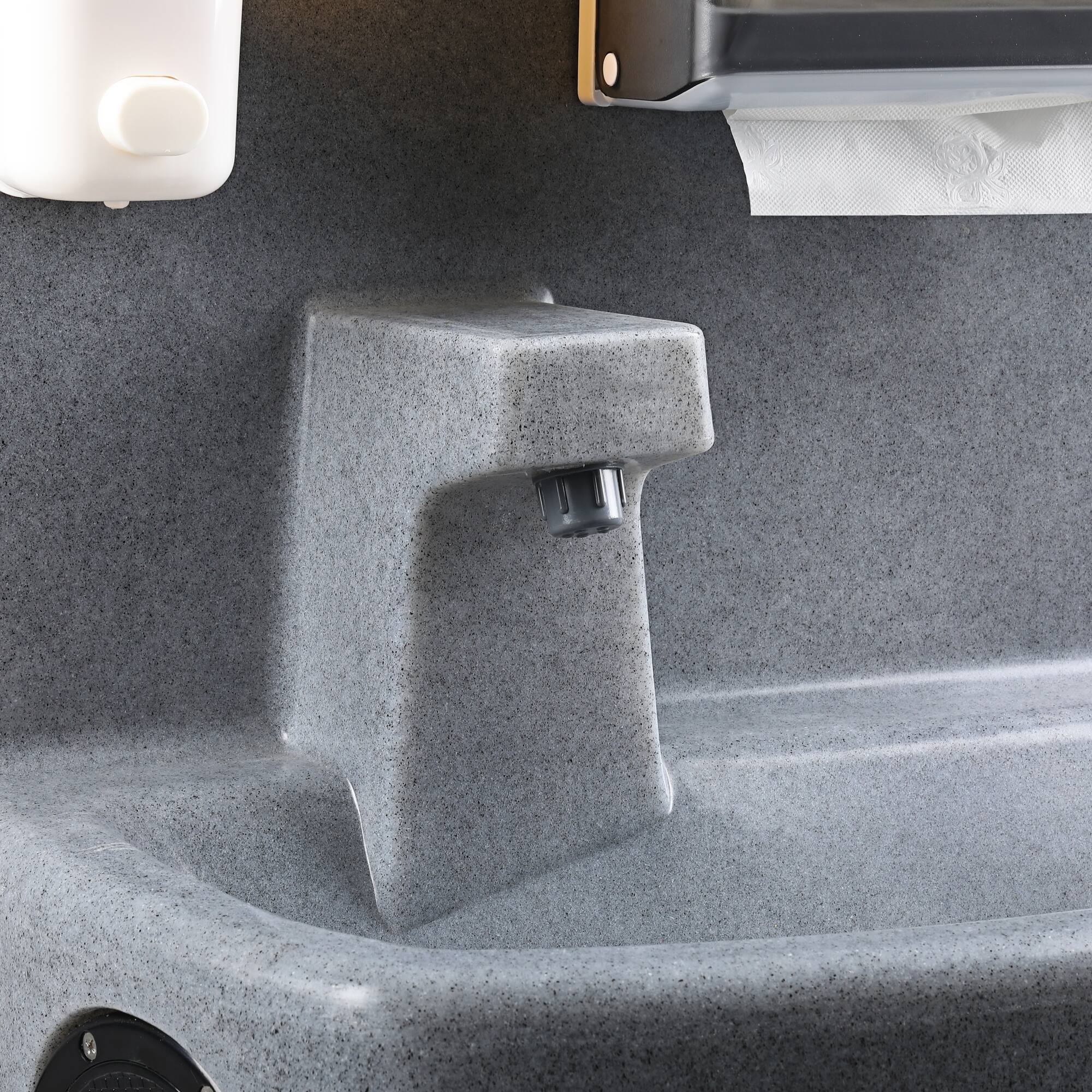 Alt View 9. Koolmore - 26.4 Gallon Double Mobile Hand Wash Station with Soap and Paper Towel Dispensers, Wheels and Grab Handle - Gray.