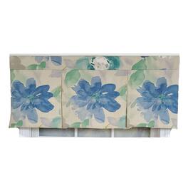 RLF Home - 3" Rod Pocket High Quality Fabric Mantra Pleated Valance for Windows 50" x 17" - Azure