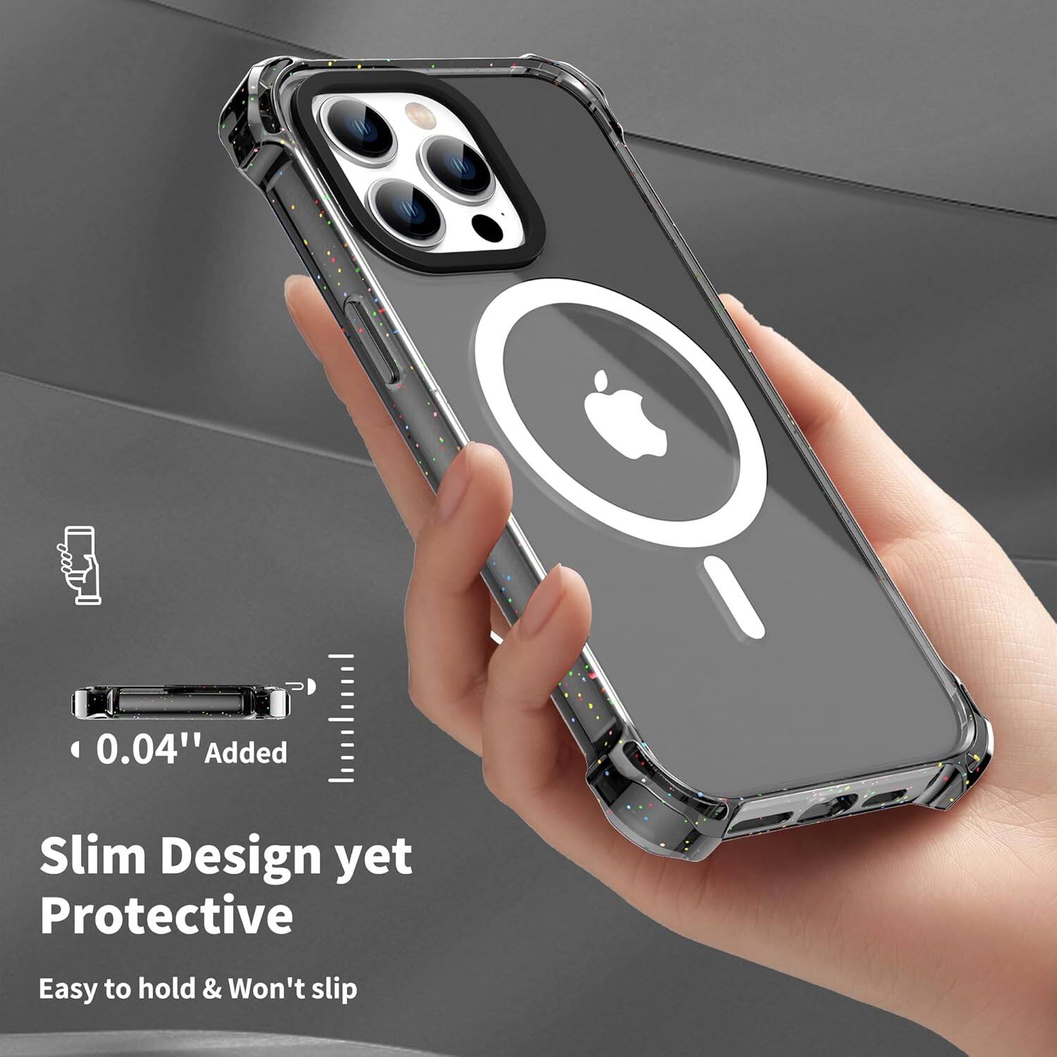 0.04" Added, Slim Design yet Protective, Easy to hold & Won't slip