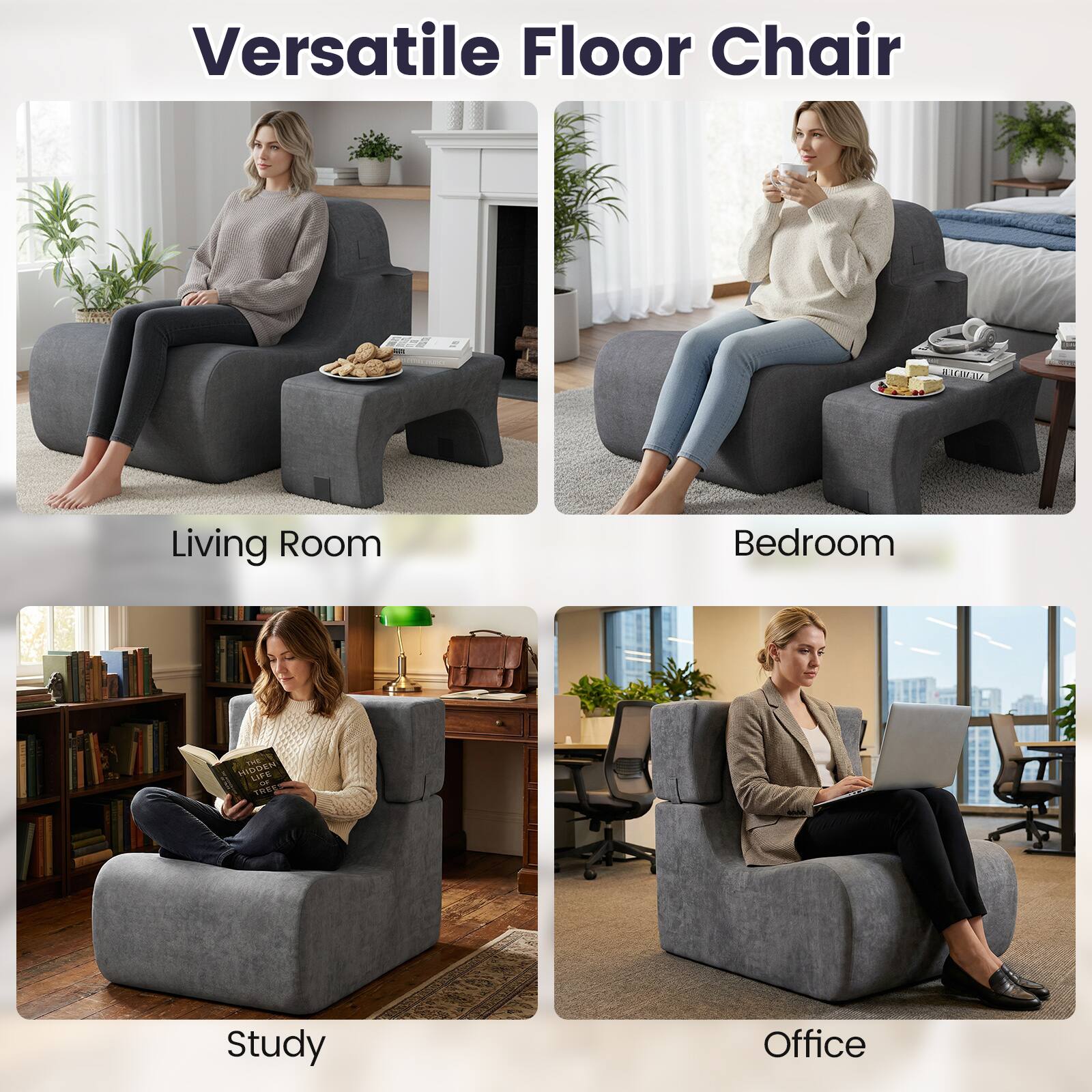 Versatile Floor Chair

Living Room

Bedroom

Study

Office