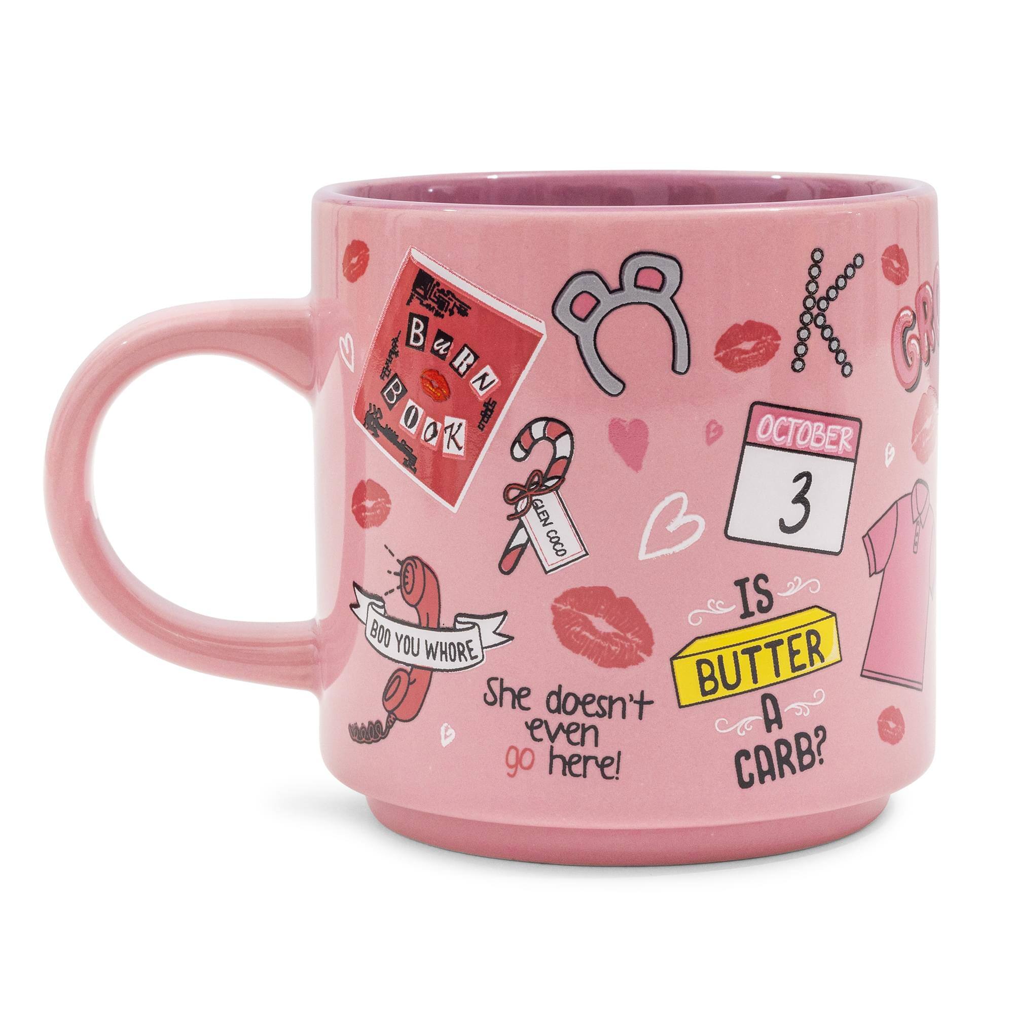 Sure, here is the corrected and grouped text from the image:

- BURN BOOK
- OCTOBER 3
- IS BUTTER A CARB?
- She doesn't even go here!
- BOO YOU WHORE