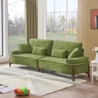 Roomtec - 103 inch comfortable deep seated sofa with pillow suitable for bedroom living room apartment office dormitory decoration - Green