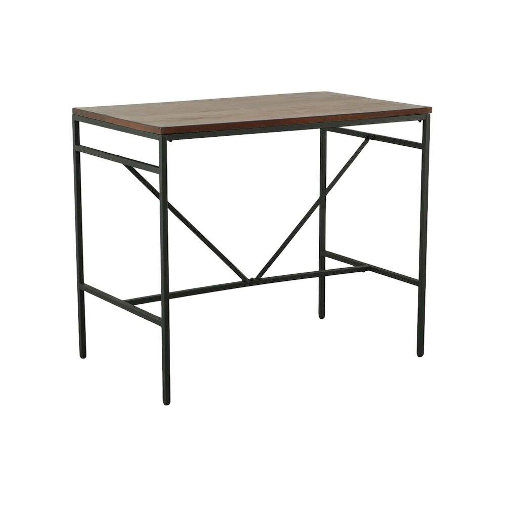 Alt View 2. Carolina Chair & Table - Aileen 42" Wide 30" High Bar and Side Table - Chestnut/Black - Chestnut, Black.