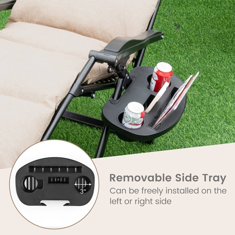 3" Removable Side Tray  
Can be freely installed on the left or right side