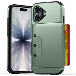 UUCOVER - Wallet Back Case for iPhone 17 ,Shockproof TPU + PC Protective Cover with Hidden Credit Card Holder Case - Armygreen
