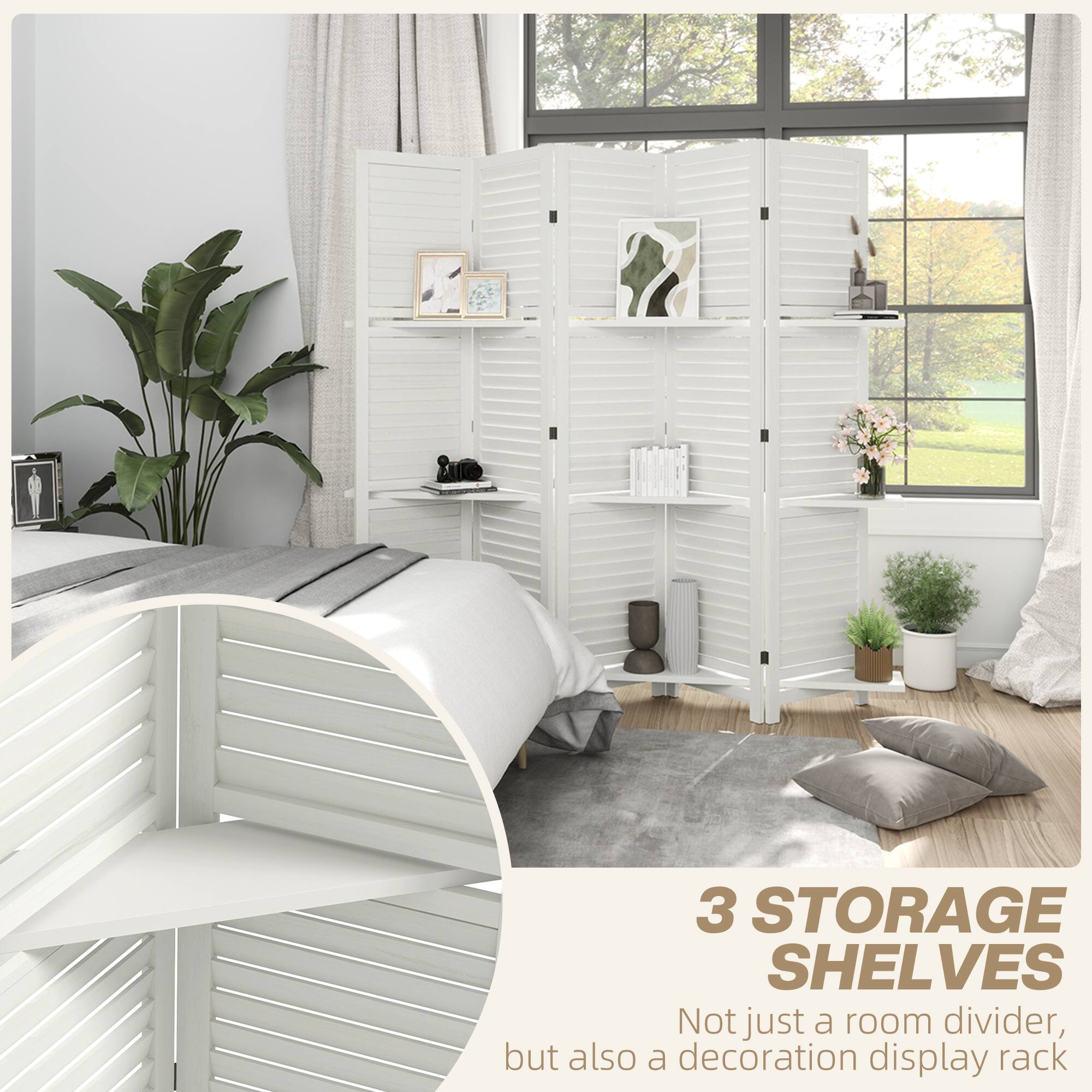 3 STORAGE SHELVES
Not just a room divider, but also a decoration display rack