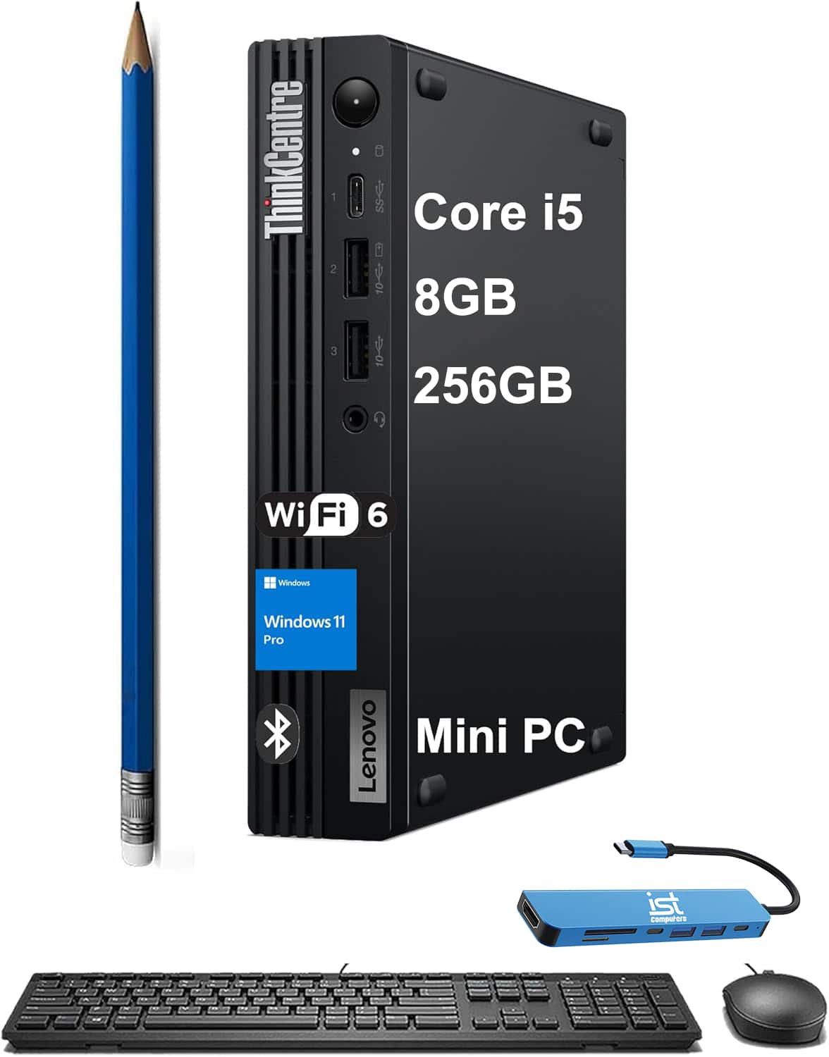 ThinkCentre Core i5 8GB 256GB Wi-Fi 6 Windows 11 Pro Lenovo Mini PC