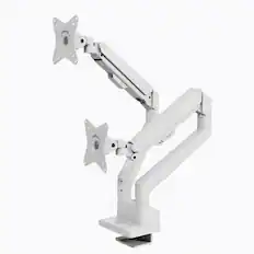 Front. Arozzi - Arozzi Alzare Neo Duo Gas Spring Dual Monitor Arm – Adjustable Dual Monitor Holder – White - White.