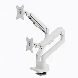 Arozzi - Alzare Neo Duo Gas Spring Dual Monitor Arm – Adjustable Dual Monitor Holder – - White