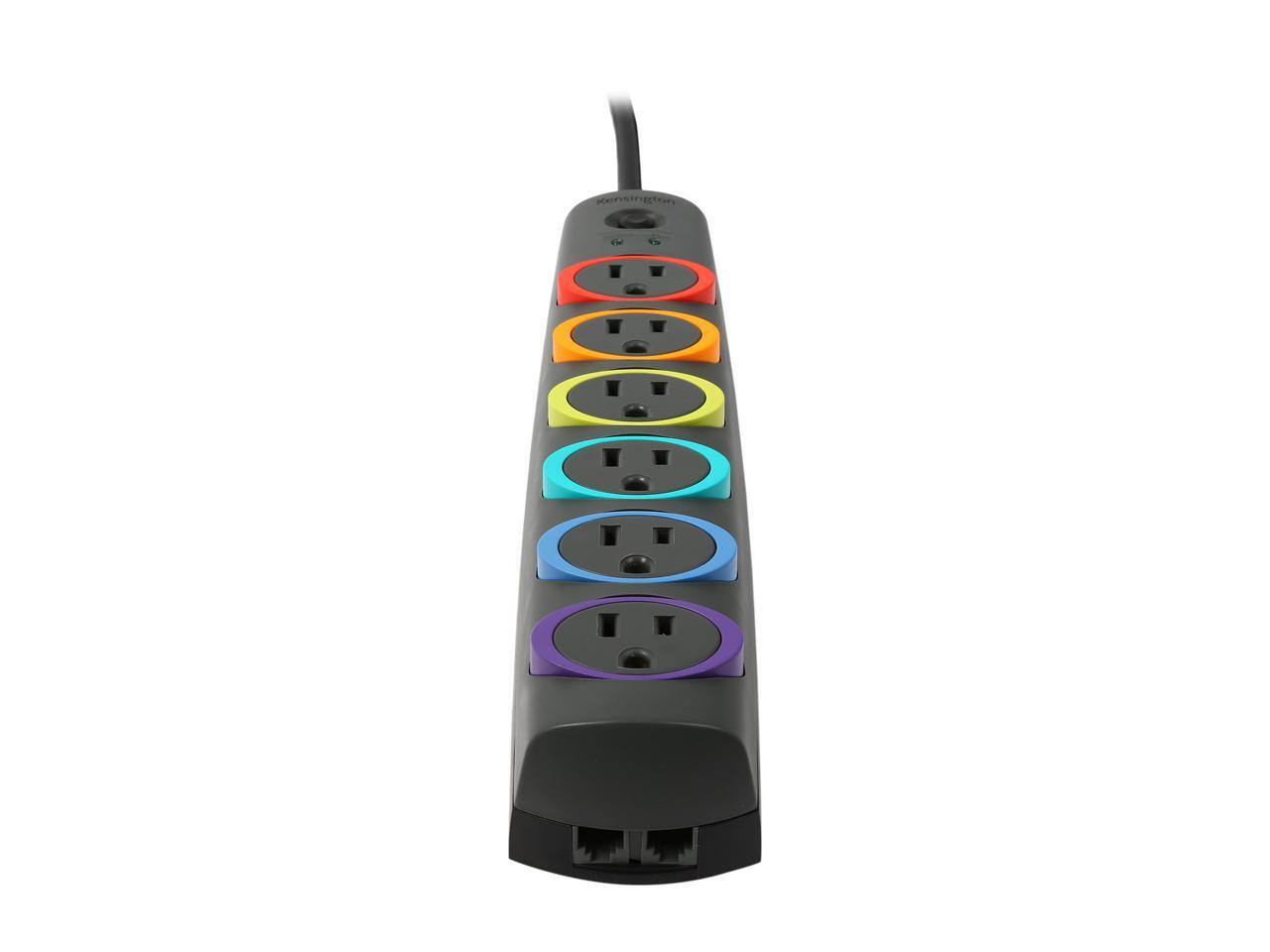 Alt View 2. Kensington - Kensington K62144NA 8 Feet 6 Outlets 1260 Joules Surge Protector - Black.