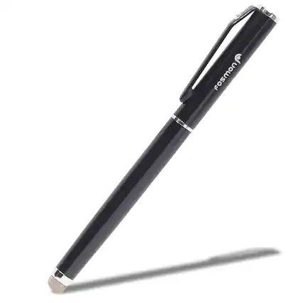Front. Fosmon - 1 Pack Universal Stylus Pen for iPad iPhone Tablet Stylus Pens for Touchscreen, Black Ink Ballpoint Pen Cap & Stylus Tip - Black.