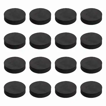 Front. Unique Bargains - Single Sided Speaker Isolation Pads 65x16mm Round EVA Acoustic Foam Anti-Vibration Feet for Speaker Subwoofer, 16pcs - Black.