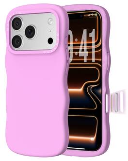 Ornarto - for iPhone 17 Pro Case 6.3", Wavy Liquid Silicone Protection Case with Camera Control Button - Cherry Blossom