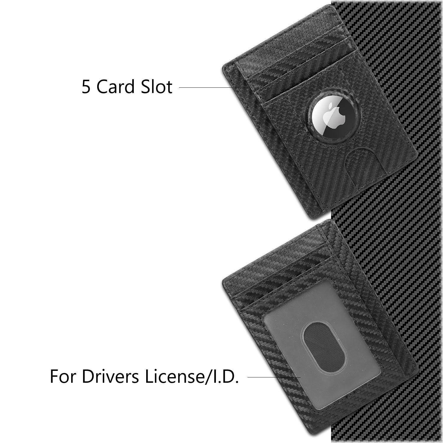 Alt View 13. SaharaCase - Slim Leather Wallet Case for Apple AirTag - Black.