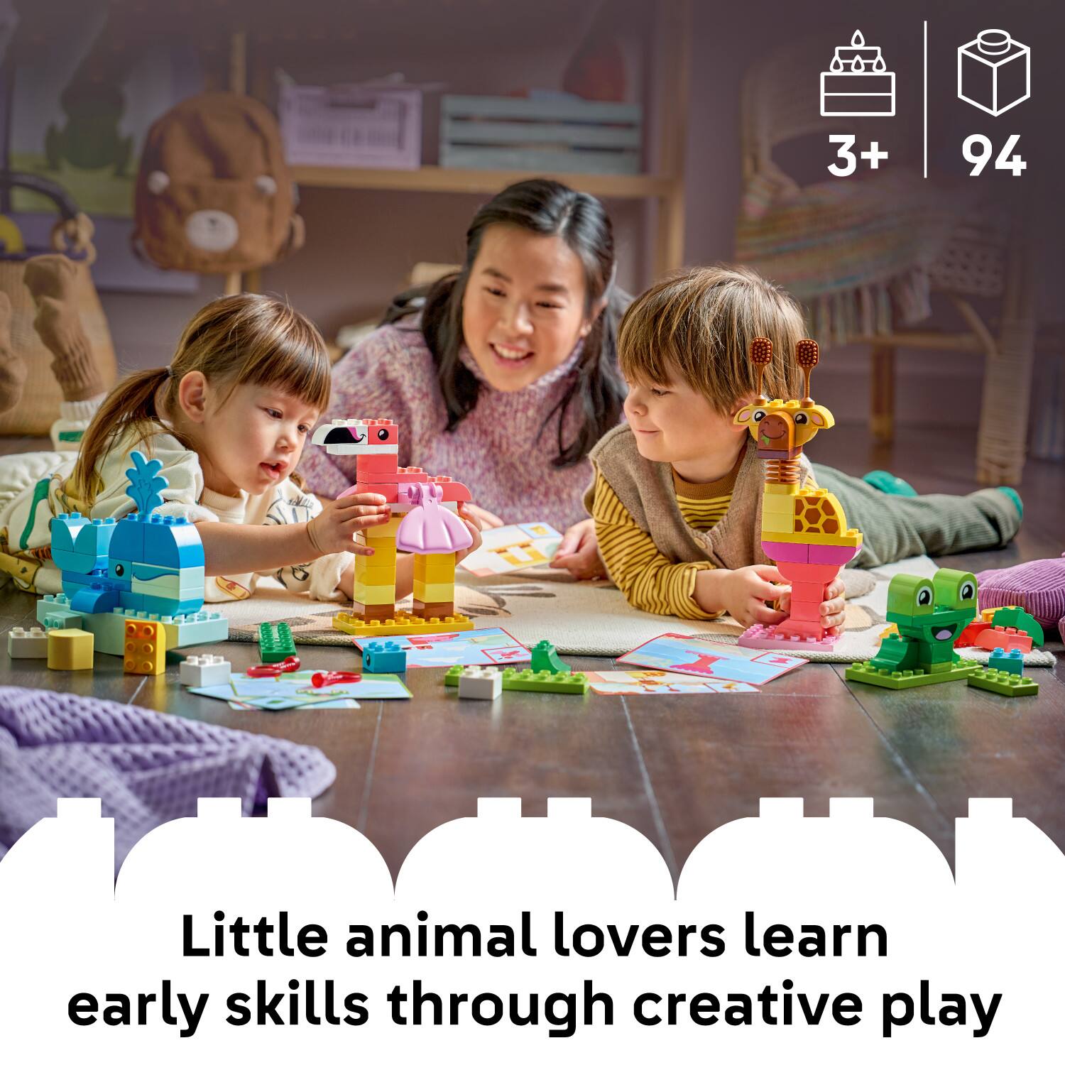 3+ 94 Little animal lovers learn early skills through creative play