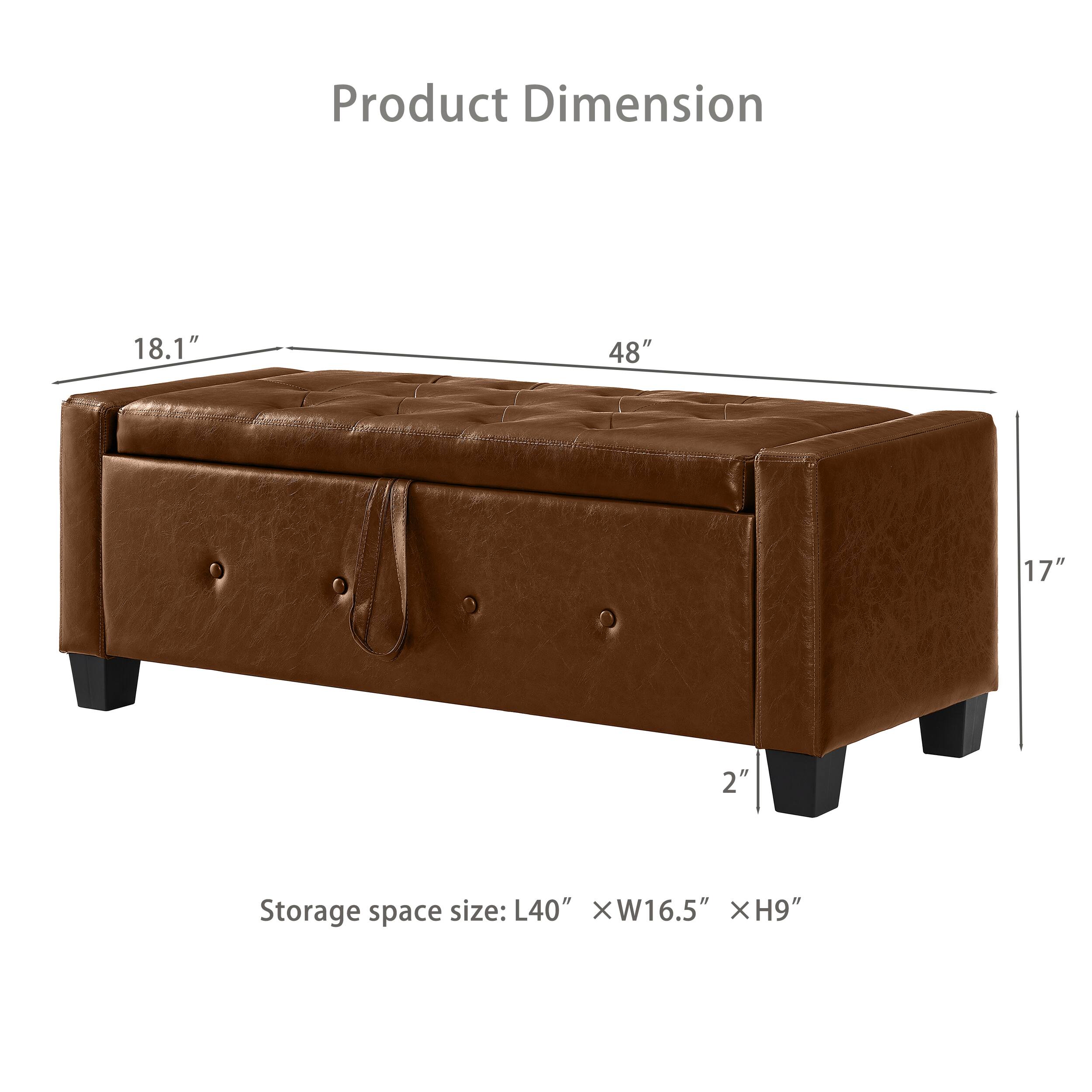 Product Dimension  
18.1" x 48" x 17" x 2"  

Storage space size: L40" x W16.5" x H9"
