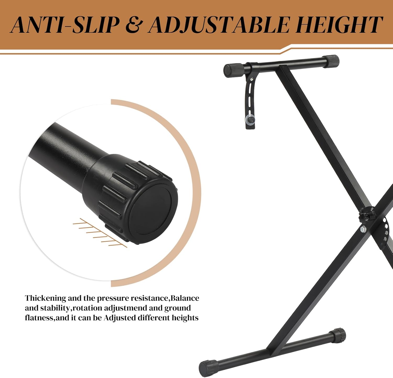 ANTI-SLIP & ADJUSTABLE HEIGHT

Thickening and the pressure resistance, Balance and stability, rotation adjustment and ground flatness, and it can be adjusted different heights