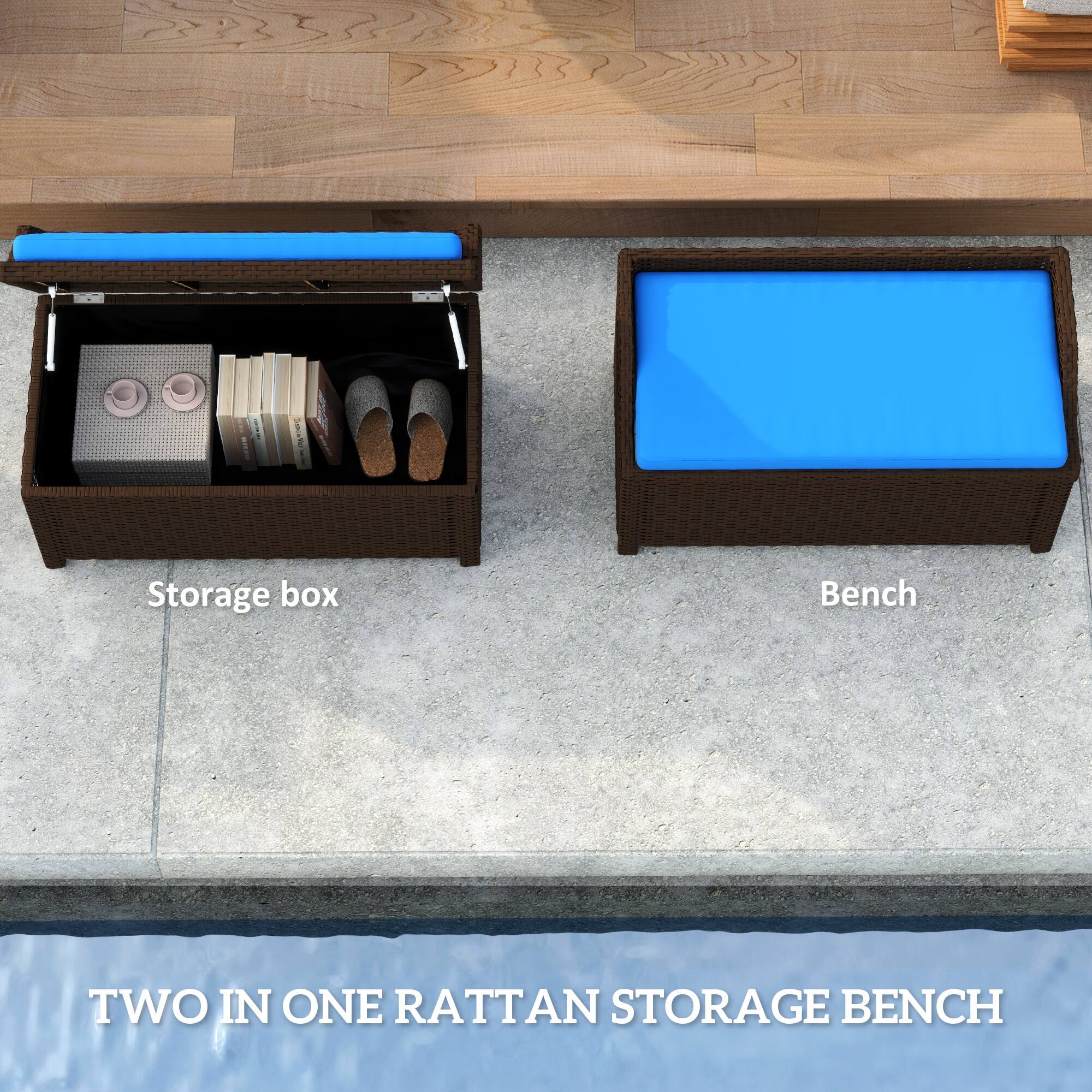 TWO IN ONE RATTAN STORAGE BENCH

Storage box
Bench