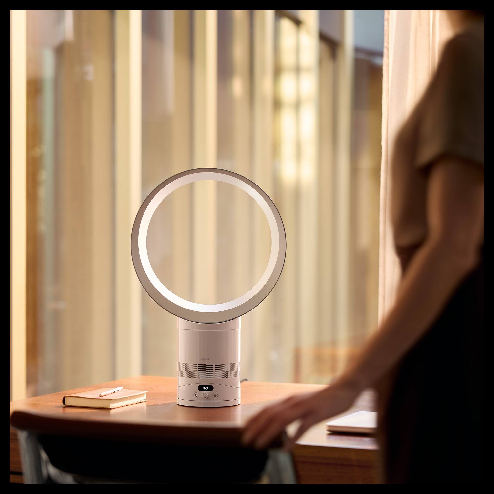 Alt View 3. Dyson - Cool CF1 Adjustable Bladeless Desk Fan w/ Air Multiplier Technology - White/Silver.