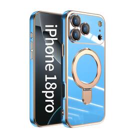 UUCOVER - Magnetic Kickstand Case for Apple iPhone 18 Pro with Camera Lens Protector Cover, Shockproof Electroplated Phone Shell - Skyblue