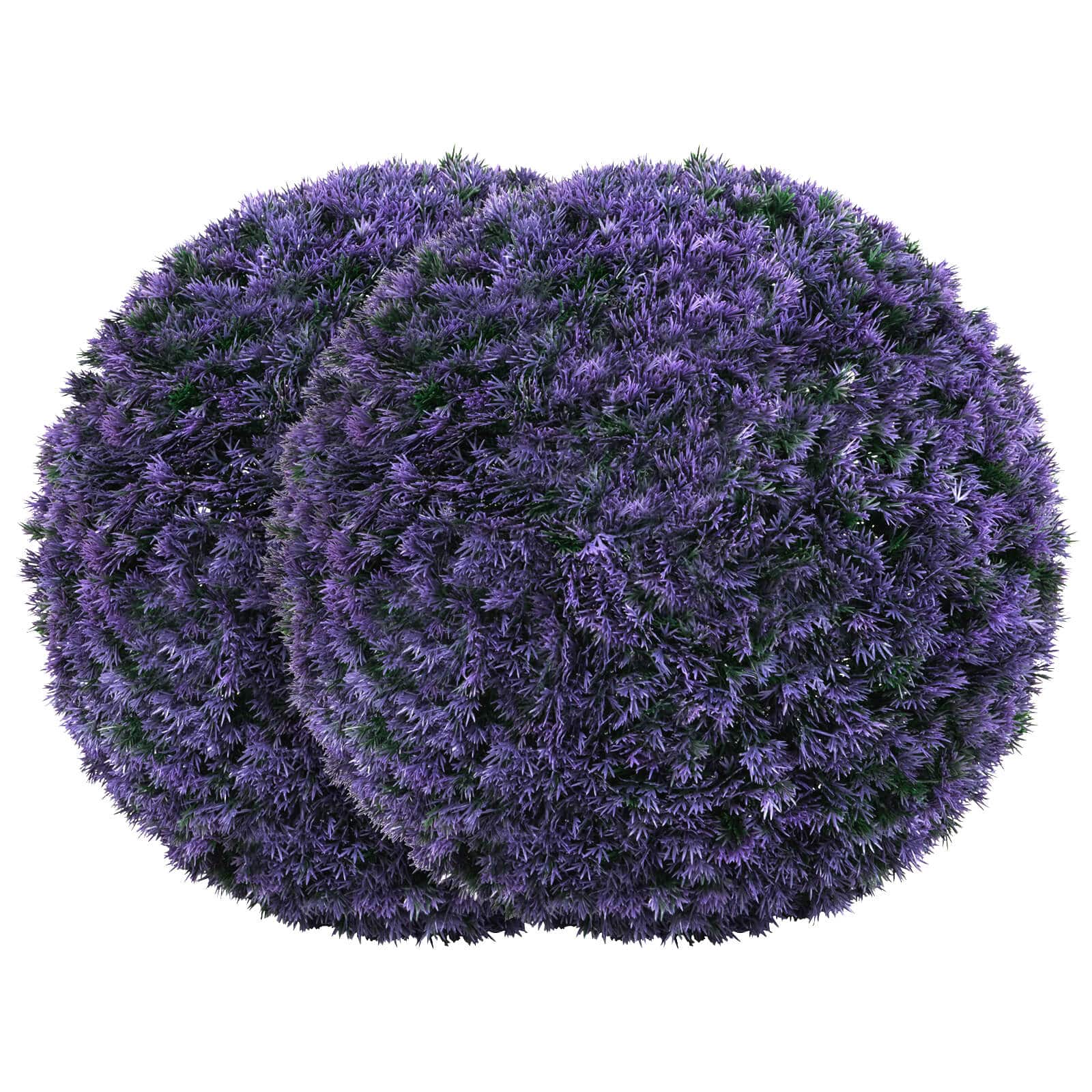 Front. Costway - Costway 2 PCS 15" Artificial Plant Boxwood Topiary Ball Faux Lavender Decorative Balls - Purple.