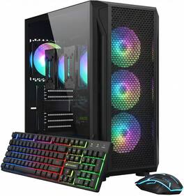STGAubron - Dual CPU Gaming PC, Dual Intel i7 Xeon E5 up to 3.7GHz, Radeon RX 580 8G, 16G DDR4, 512G SSD, WiFi 6, Win11H - Black