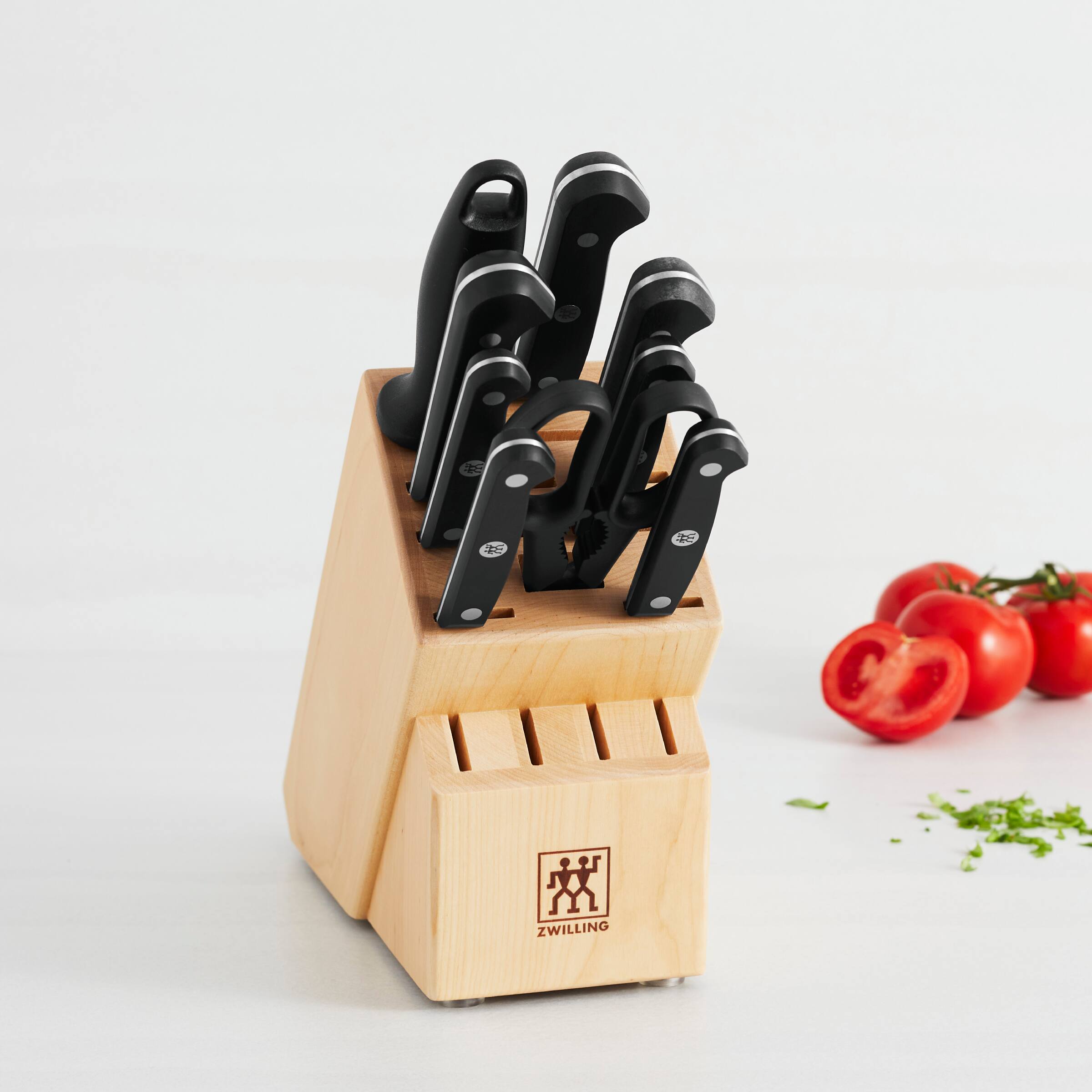 Alt View 1. ZWILLING - ZWILLING Gourmet 10-pc Knife Block Set - Black.