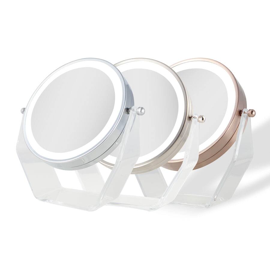 Alt View 1. Zadro - LED Lighted Makeup Mirror with 8X/1X Magnifications - Rose Gold.