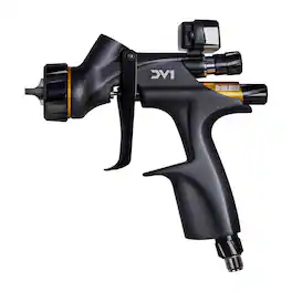 Devilbiss - 704521 DV1 Clear Coat Gun Set With Digital Gauge C1 + C2 Caps Repl - Black
