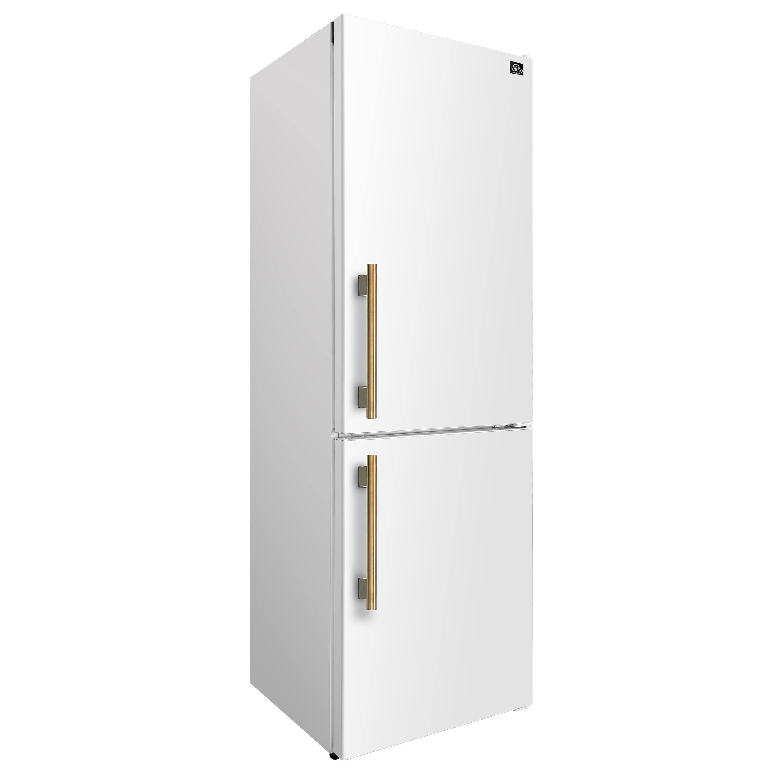 Angle. Forno Appliances - Custodia 10.3 Cu. Ft. 24" Counter-Depth Bottom Freezer Refrigerator with Right-Hinge Door and Total No Frost - White - White.