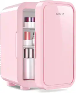 YASHE - Mini Fridge, 6 Liter/8 Can 110V AC/DC - Pink