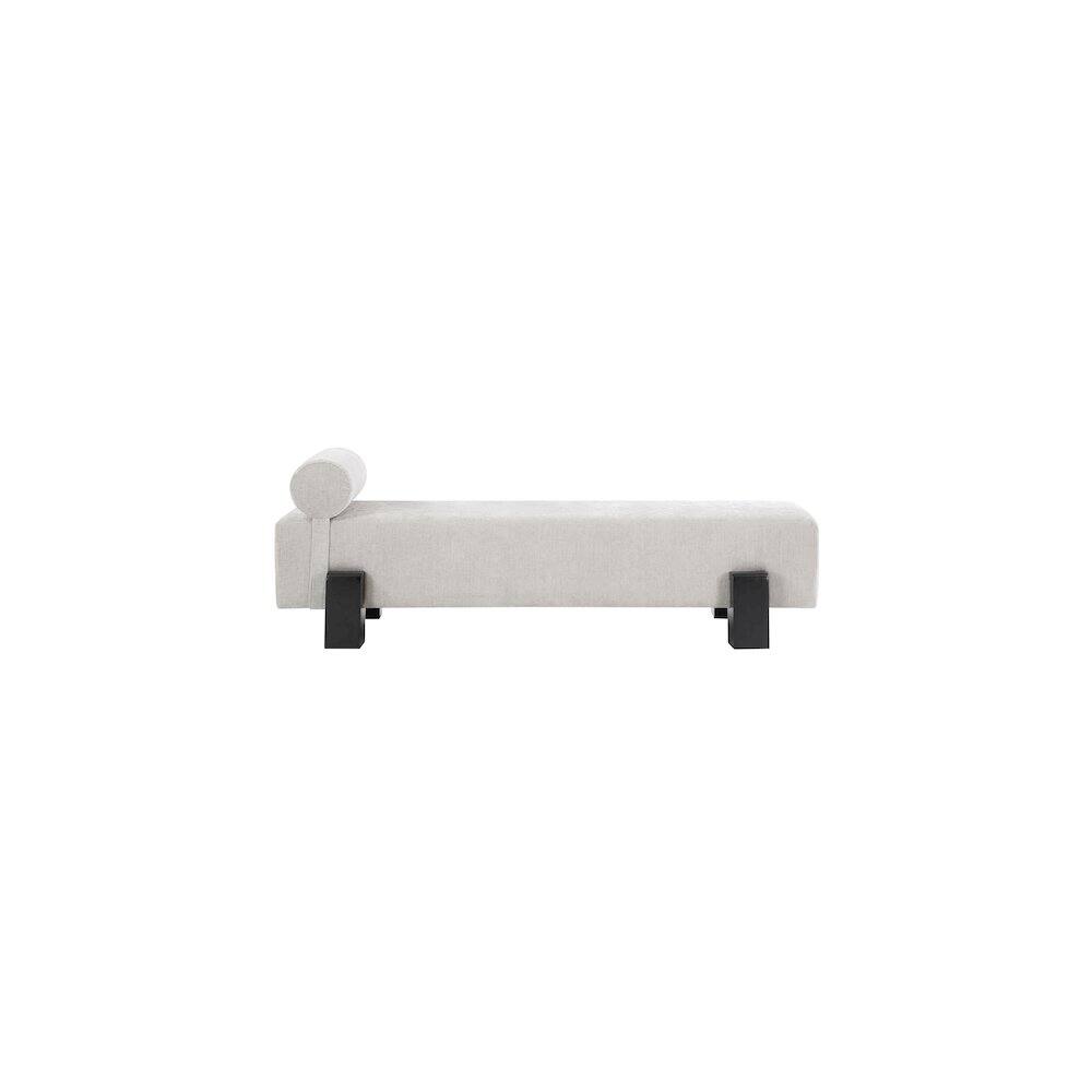 Alt View 3. Meridian Furniture - Edison Light Grey Chenille Fabric Bench - Grey.