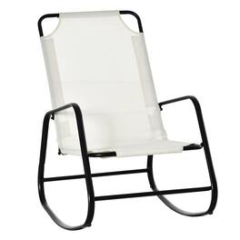Outsunny - Garden Rocking Chair, Outdoor Indoor Sling Fabric Rocker for Patio, Balcony, Porch - Cream White