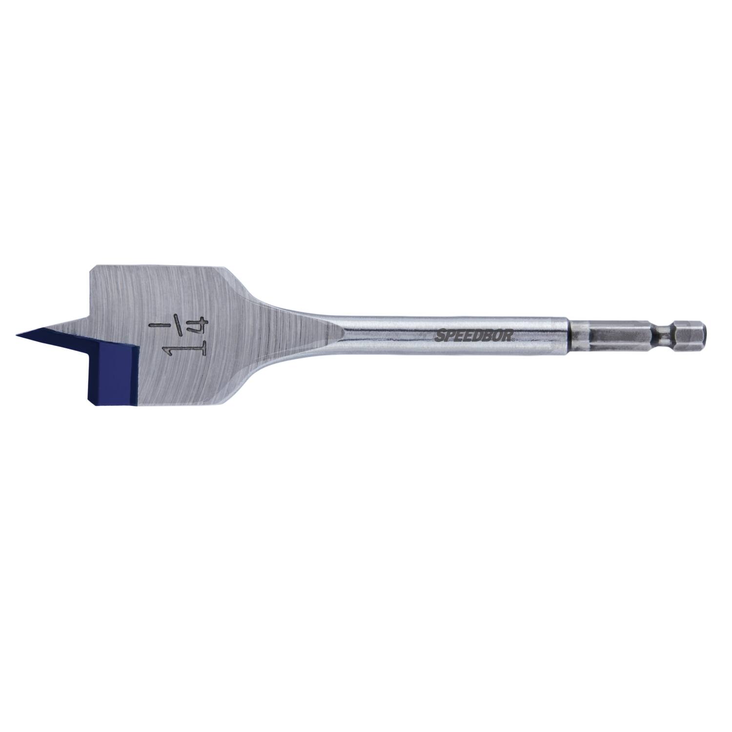 Angle. Irwin - Irwin Speedbor 1-1/4 in. X 6 in. L Carbon Steel Wood Boring Bit Hex Shank 1 pc.