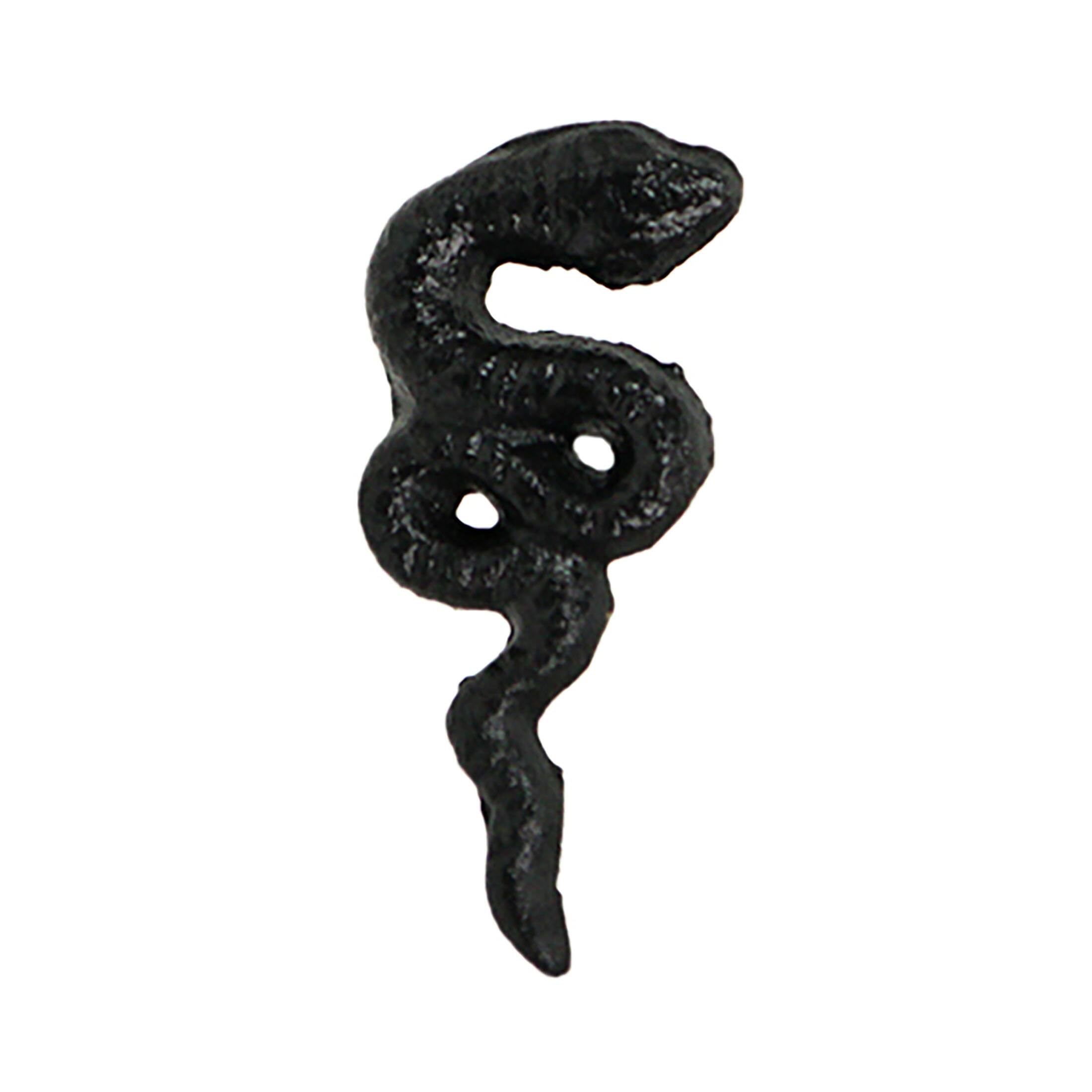 Front. Zeckos - Set of 6 Black Snake Drawer Pulls - 2.25" x 1" - Cabinet Decor - Black.