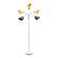 Alt View 14. Simple Designs - 5 Light Adjustable Gooseneck Floor Lamp - White/Gray Shades.