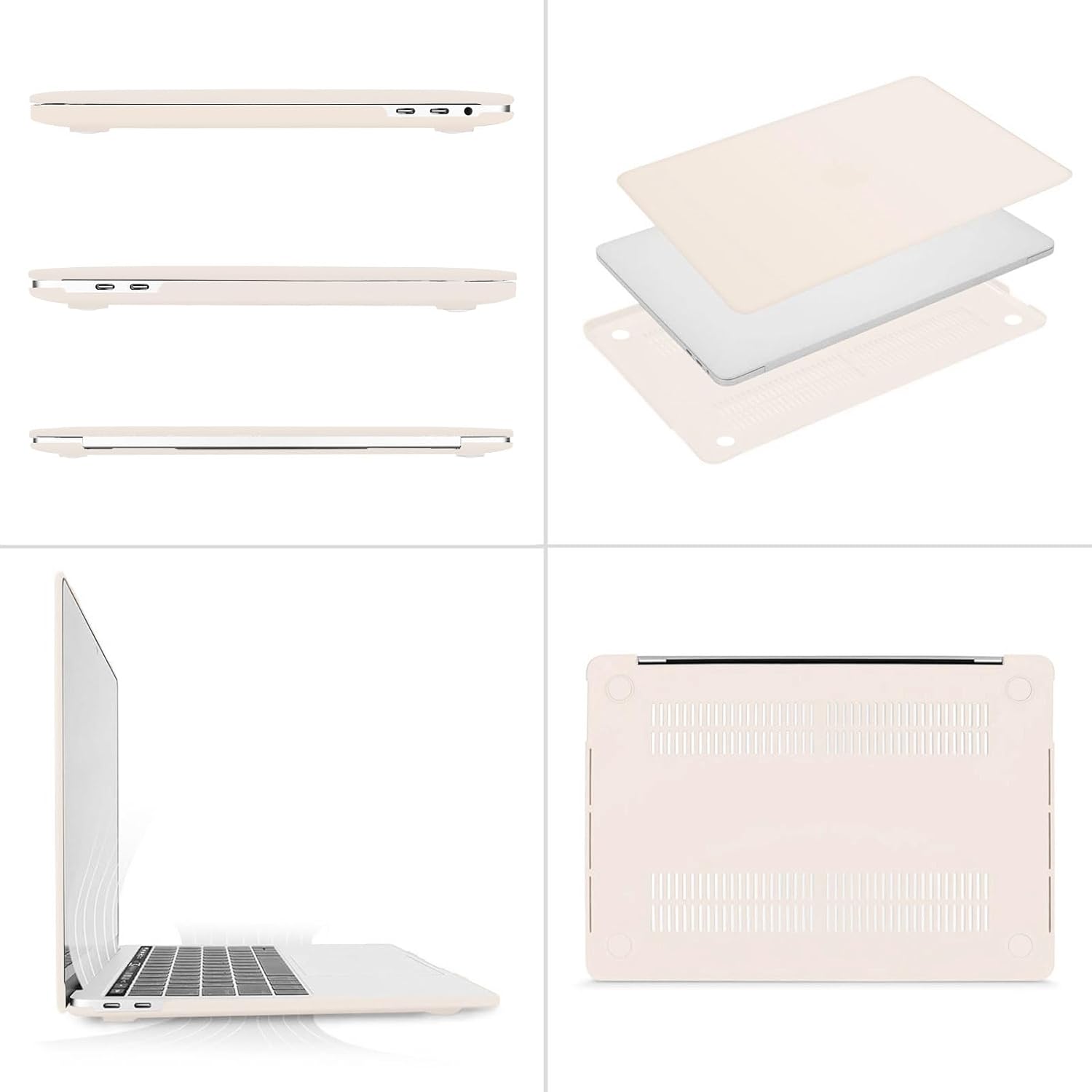 Alt View 1. mosiso - Hard Shell Case for 13-inch MacBook Pro 2016-2026 A2338 A2289 A2251 A2159 A1989 A1706 A1708 - Beige.