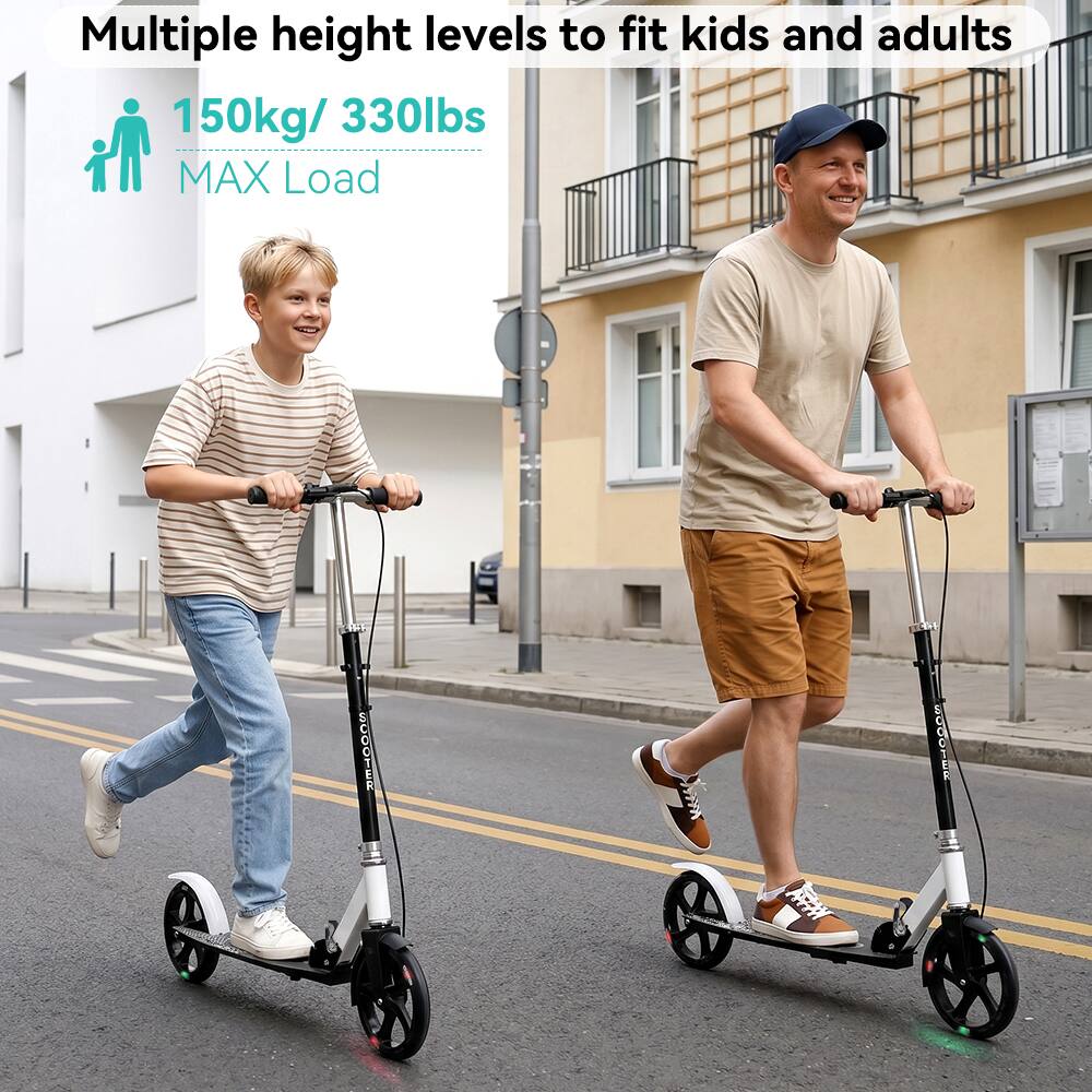 Multiple height levels to fit kids and adults  
150kg/ 330lbs MAX Load