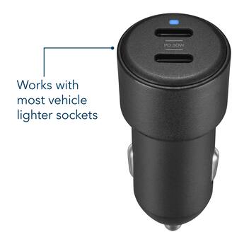 60w cigarette lighter charger USB C Car Charger, Dual Port PD 3.0 Fast Charging Adapter Power Block ABS + PC fireproof material Amazon.com: USB C Car Charger