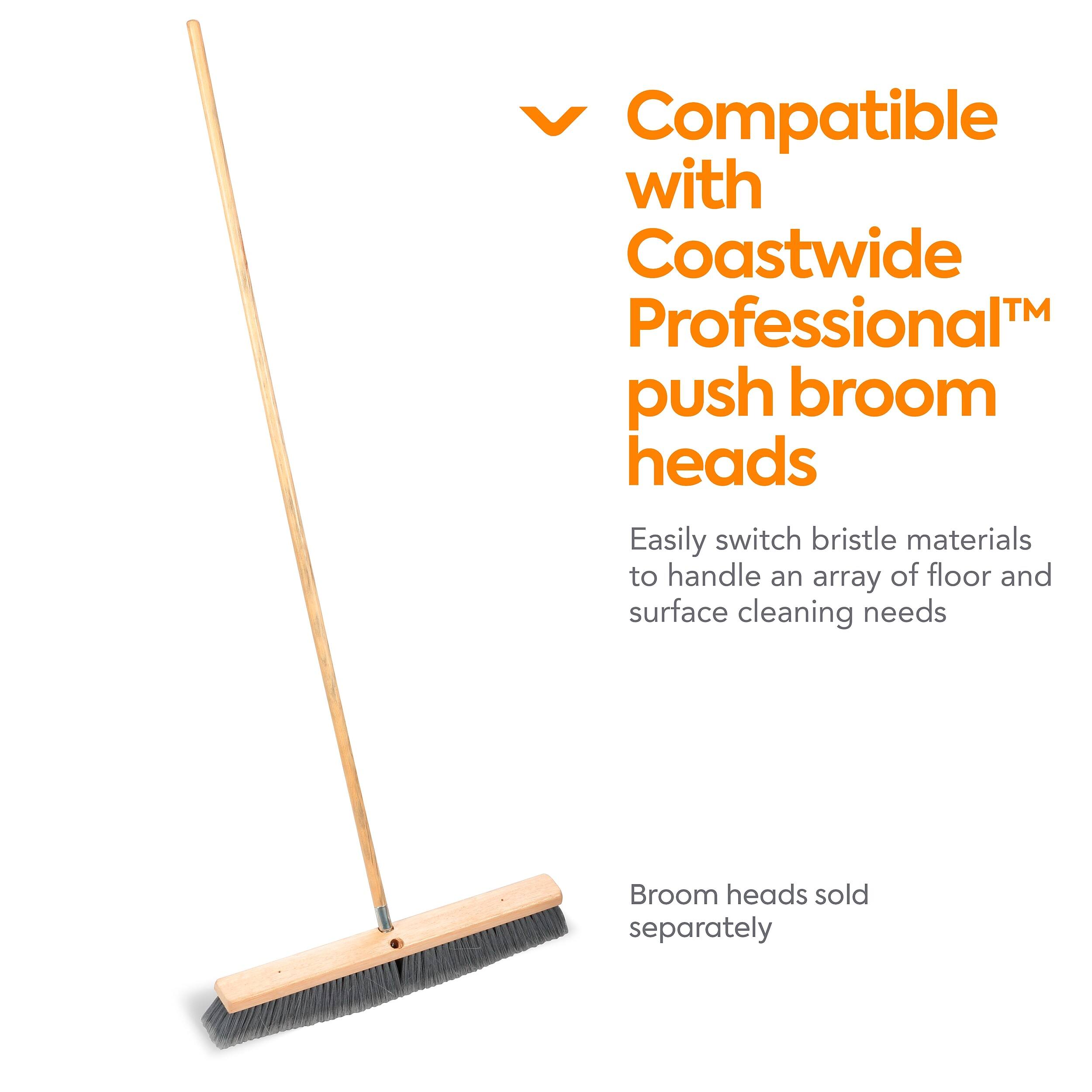 Compatible with Coastwide™ Professional push broom heads  
Easily switch bristle materials to handle an array of floor and surface cleaning needs  
Broom heads sold separately